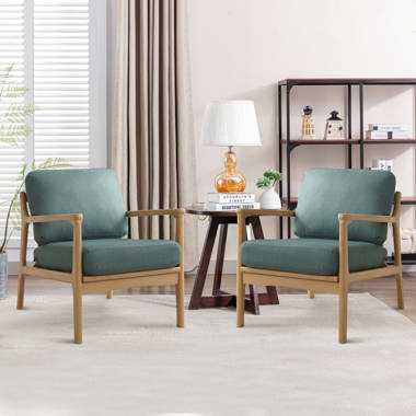 Accent chairs with discount wood arms and legs